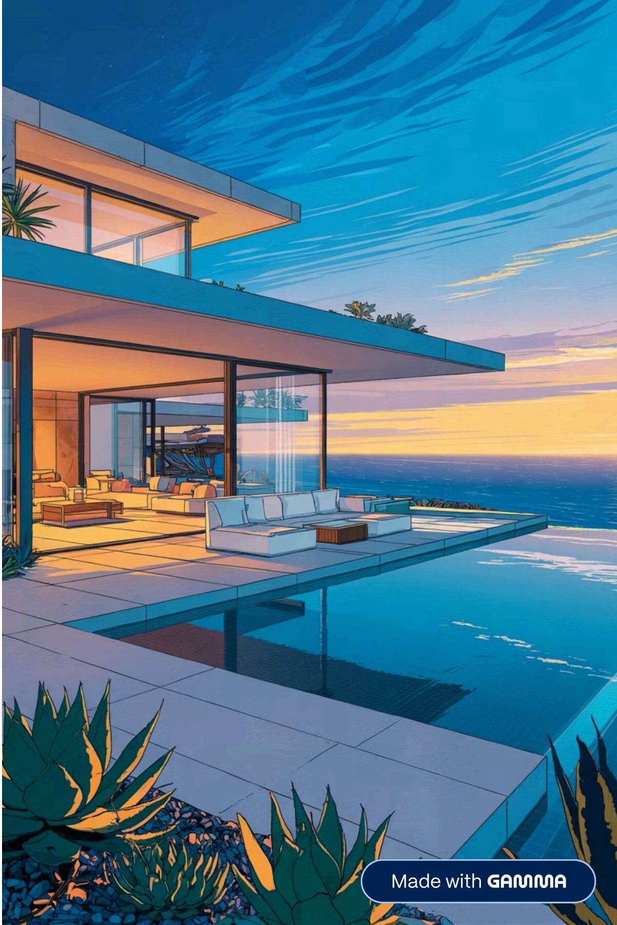 Villa contemporánea con vista al océano